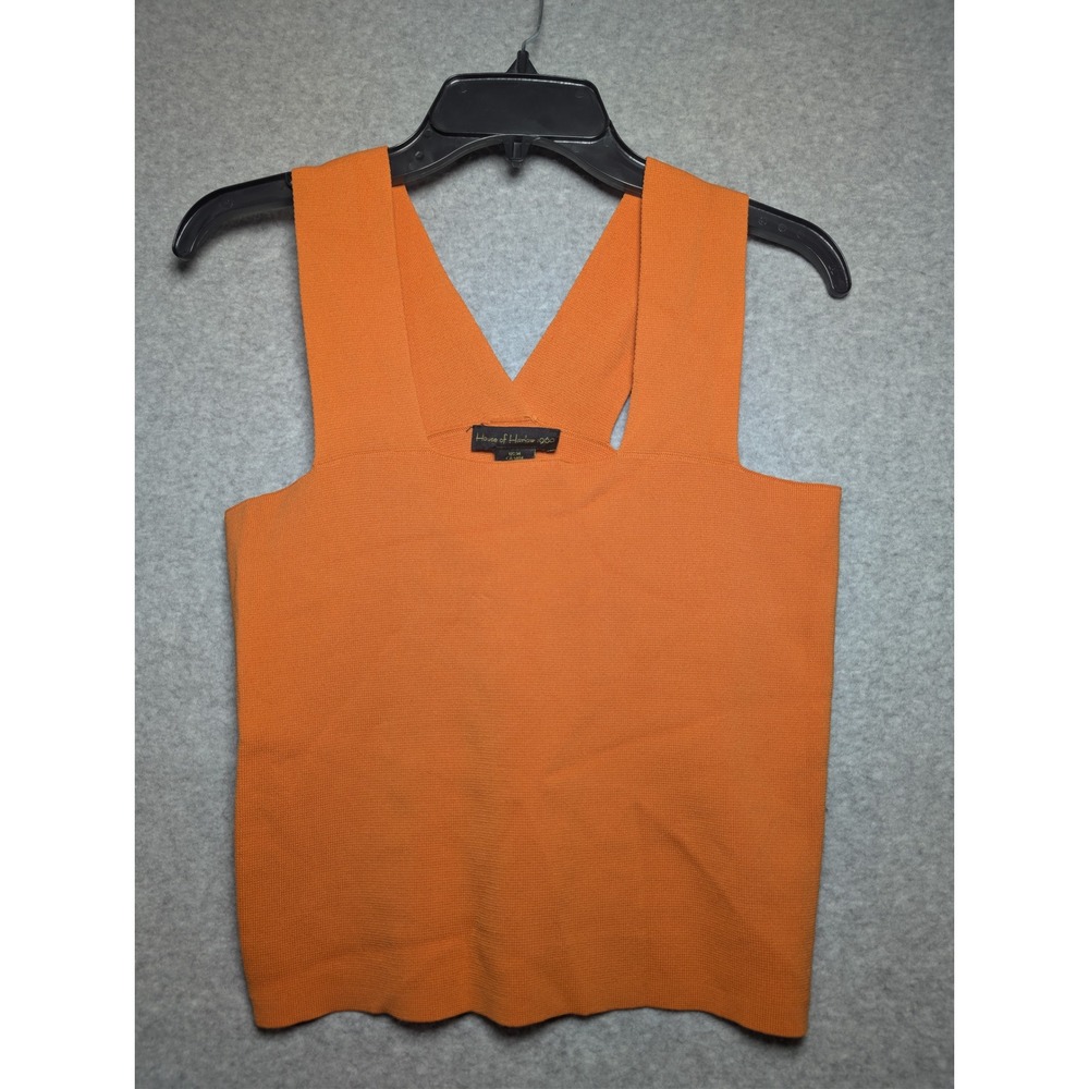House of Harlow 1960 Womens Medium Tank Top Orange Ribbed Bandage Fifth Element